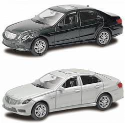 Машина металлическая Mercedes Benz E63 AMG, 1:64, 2 цвета: белый и черный (RMZ City, 344999S) - миниатюра